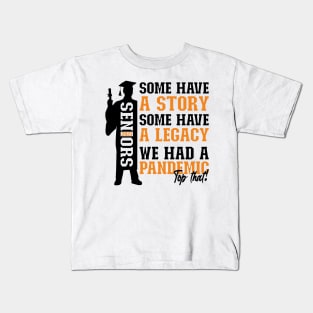 Pandemic Graduation | Black And Orange Text Boys Funny Graduation Kids T-Shirt